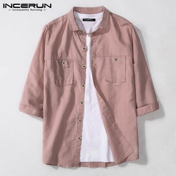 incerun men casual shirt solid turn-down collar half sleeve cotton streetwear shirts pockets 2020 camisas hombre harajuku s-5xl, White;black
incerun men casual shirt solid turn-down collar half sleeve cotton streetwear shirts pockets 2020 camisas hombre harajuku s-5xl, White;black