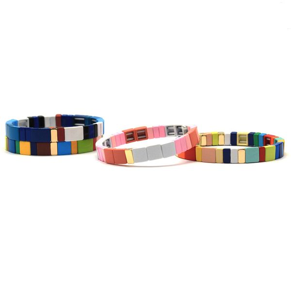 fashion handmade elastic stretch beaded tile bracelets colorful painted metal bangles/bracelets for women/men jewelry gift, Black
fashion handmade elastic stretch beaded tile bracelets colorful painted metal bangles/bracelets for women/men jewelry gift, Black
