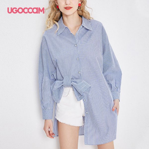 ugoccam long blouse shirt summer striped office ladies shirt with bow long sleeve plus size blouse loose casual turn-down collar, White
ugoccam long blouse shirt summer striped office ladies shirt with bow long sleeve plus size blouse loose casual turn-down collar, White