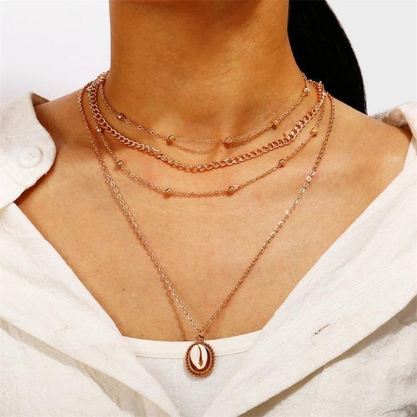 new creative retro minimalism inlaid shell pendant four-layer multi-layer necklace gifts for friends or family, Silver
new creative retro minimalism inlaid shell pendant four-layer multi-layer necklace gifts for friends or family, Silver