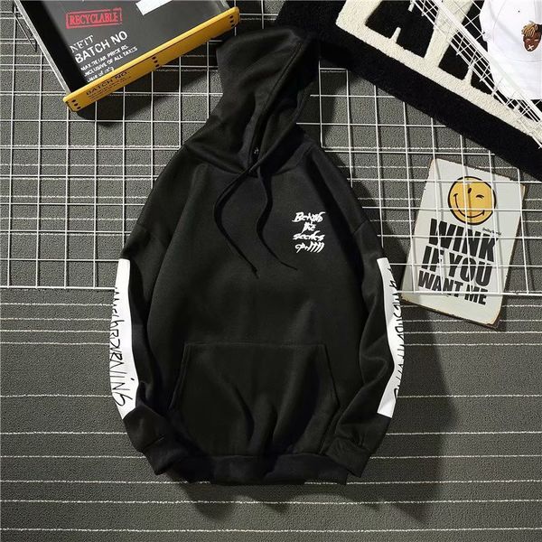2018 autumn new style hoodie men and women hong kong style english printed couples coat stall supply of goods, Black
2018 autumn new style hoodie men and women hong kong style english printed couples coat stall supply of goods, Black