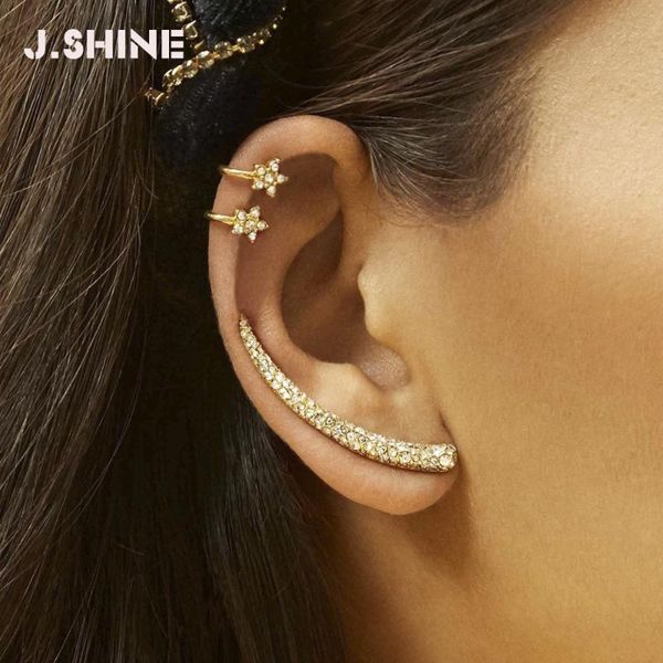 jshine 3pcs/set long ear studs earrings for women female cz clip earrings climber ear clips without piercing fashion jewelry, Golden;silver
jshine 3pcs/set long ear studs earrings for women female cz clip earrings climber ear clips without piercing fashion jewelry, Golden;silver