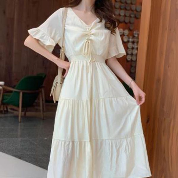 plain women summer long dress korean 2020 ruffle sleeve janpan female maxi dresses robe femme vestiods, Black;gray
plain women summer long dress korean 2020 ruffle sleeve janpan female maxi dresses robe femme vestiods, Black;gray