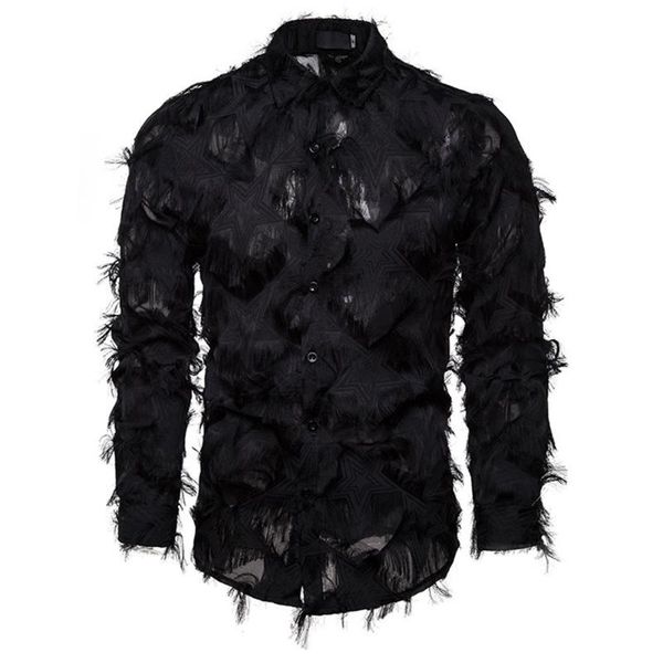 men feather shirts black clubwear dress shirts mens party prom dance performance long sleeve, White;black
men feather shirts black clubwear dress shirts mens party prom dance performance long sleeve, White;black