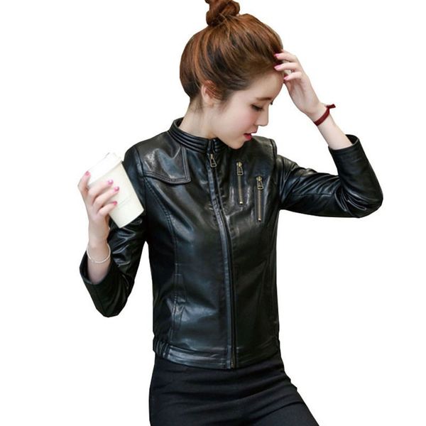 2019 autumn leathe jacket women short leather jacket zipper black motorcycle imitation sheepskin casual leather female
2019 autumn leathe jacket women short leather jacket zipper black motorcycle imitation sheepskin casual leather female