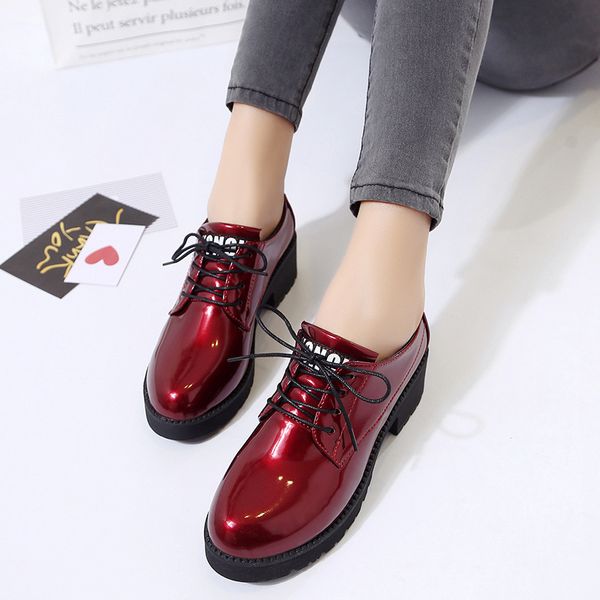 korean version of british leather shoes spring and autumn new thick heel round head lace-up women's shoes, Black
korean version of british leather shoes spring and autumn new thick heel round head lace-up women's shoes, Black