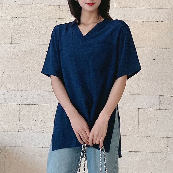 women's 100% pure silk loose shirt blouse v neck short slip with pocket size l jn225, White
women's 100% pure silk loose shirt blouse v neck short slip with pocket size l jn225, White