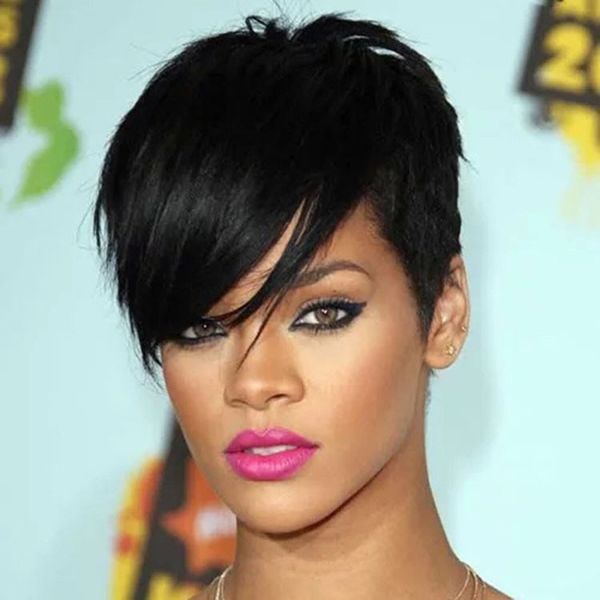 rihanna style new stylish 1b color black short straight africa american wigs synthetic ladys' hair wig/wigs full wig capless, Black;brown
rihanna style new stylish 1b color black short straight africa american wigs synthetic ladys' hair wig/wigs full wig capless, Black;brown