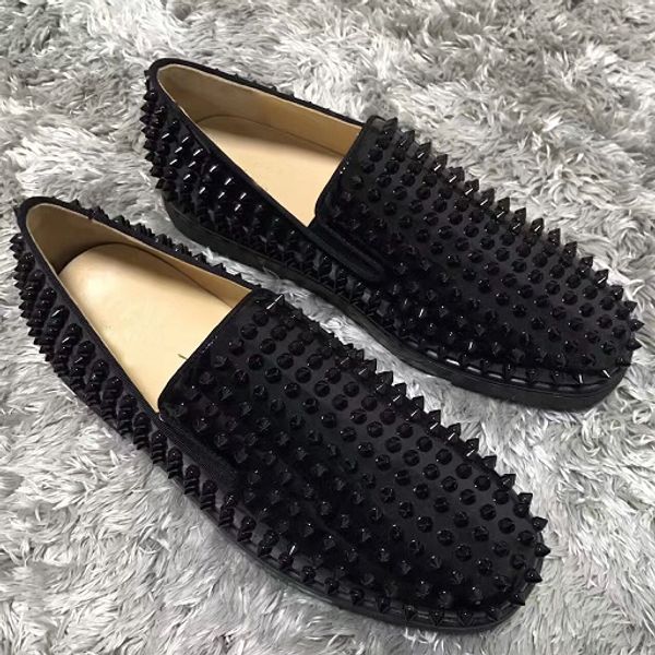 original spikes loafers flats red bottom rollerboy women,men luxury design dress party walking wedding studded loafers with box, Black
original spikes loafers flats red bottom rollerboy women,men luxury design dress party walking wedding studded loafers with box, Black