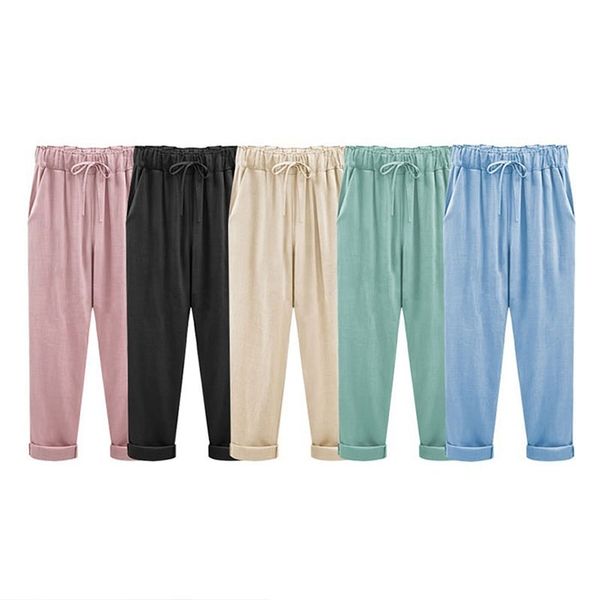 women trousers linen cotton solid casual pants plus size ladies pants female loose harem trousers with pocket -6xl, Black;white
women trousers linen cotton solid casual pants plus size ladies pants female loose harem trousers with pocket -6xl, Black;white