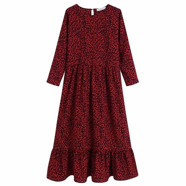 women leopard print hem pleated ruffles midi dress women animal pattern vestidos nine quarter sleeve casual dresses ds2847, Black;gray
women leopard print hem pleated ruffles midi dress women animal pattern vestidos nine quarter sleeve casual dresses ds2847, Black;gray