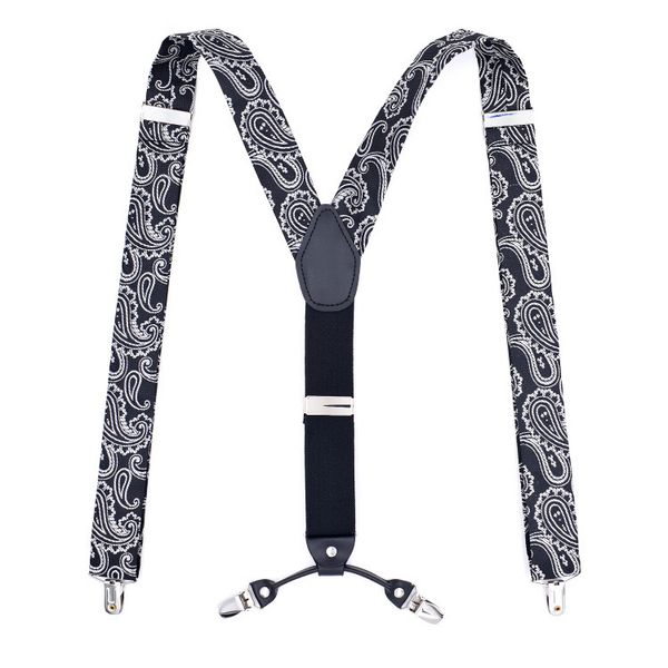 2019 explosion models european and american men's jacquard straps 4 clip trousers straps spot fashion personality, Black;white
2019 explosion models european and american men's jacquard straps 4 clip trousers straps spot fashion personality, Black;white