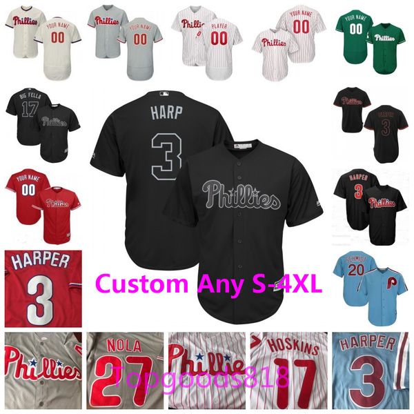 Men Lady Kid Philadelphia Bryce Harper Phillies Rhys Hoskins Aaron Nola JT Realmuto Schmidt Segura Maikel Franco Player Weekend Youth Jersey
