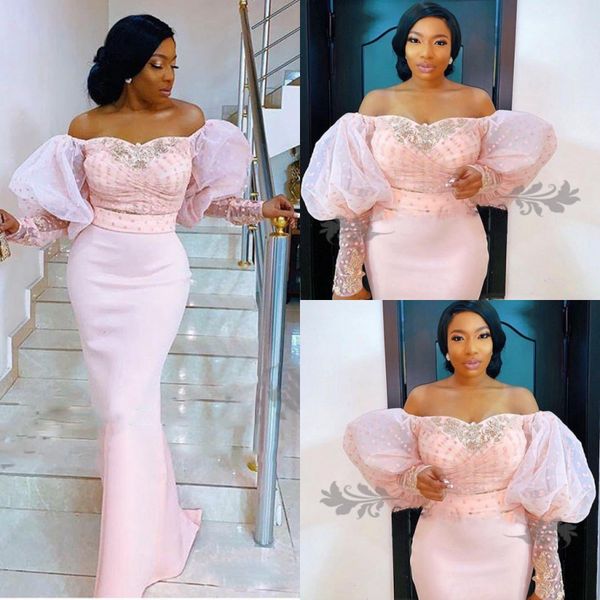 aso ebi mermaid prom dresses trumpet sleeve off shoulder pink evening gowns chiffon floor length formal party dress, Black
aso ebi mermaid prom dresses trumpet sleeve off shoulder pink evening gowns chiffon floor length formal party dress, Black