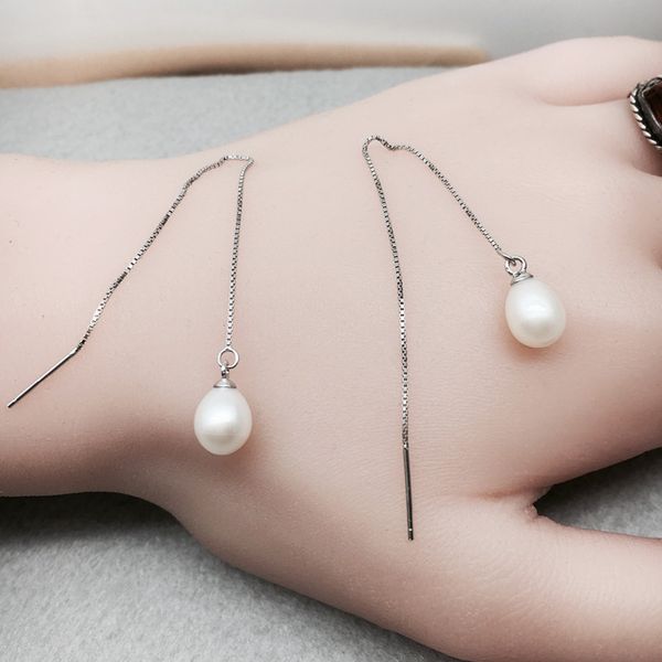 s925 sterling silver drop earrings long line natural pearl dangles for women fine jewelry as gift
s925 sterling silver drop earrings long line natural pearl dangles for women fine jewelry as gift