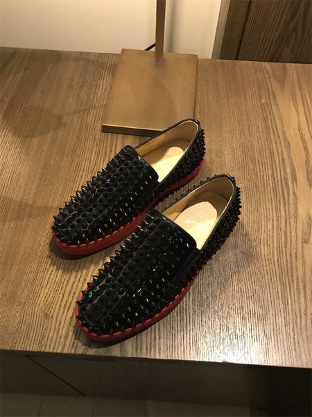 fast shipping platform men and women shoes wild vintage luxury rhinestone rivets women's shoes men's shoes loafers casual red outs, Black
fast shipping platform men and women shoes wild vintage luxury rhinestone rivets women's shoes men's shoes loafers casual red outs, Black
