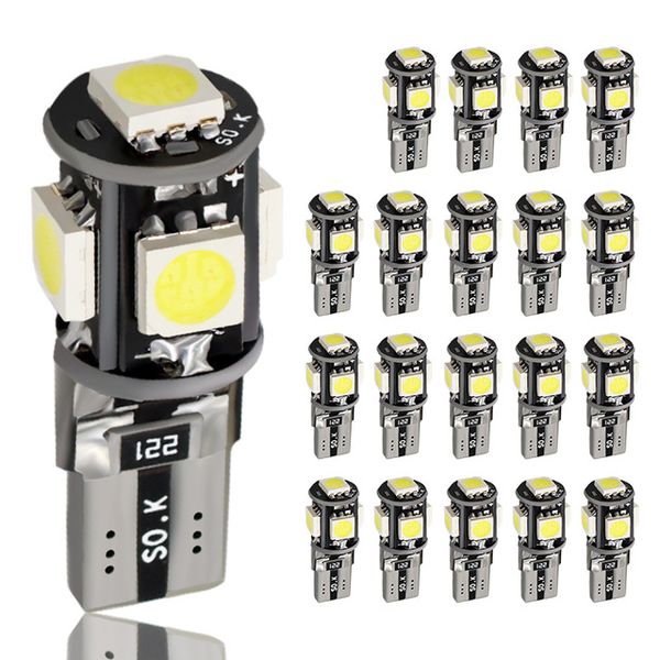 20pcs t10 led canbus 5 chips 5050 smd w5w 194 error white automotive car wedge dome reading license plate light lamp dc 12v 
20pcs t10 led canbus 5 chips 5050 smd w5w 194 error white automotive car wedge dome reading license plate light lamp dc 12v