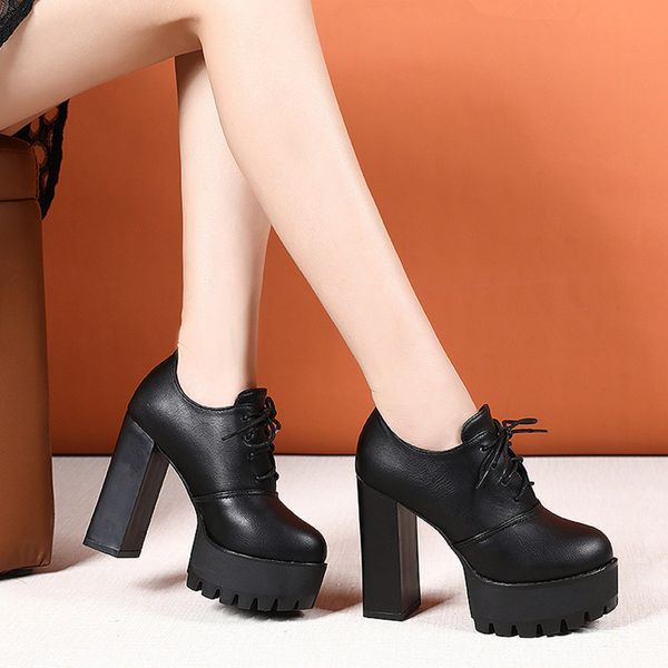brand women's shoes autumn boots chunky heel round toe lace up bootee woman 2019 leather booties platform fashion lolita, Black
brand women's shoes autumn boots chunky heel round toe lace up bootee woman 2019 leather booties platform fashion lolita, Black