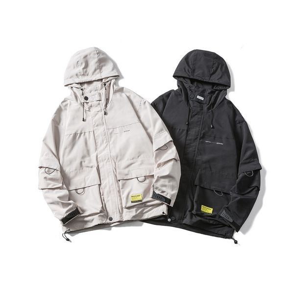 wu air spring and autumn 2020 windshield charge hooded jacket men's multi-pockets casual trend handsome workwear coat, Black;brown
wu air spring and autumn 2020 windshield charge hooded jacket men's multi-pockets casual trend handsome workwear coat, Black;brown