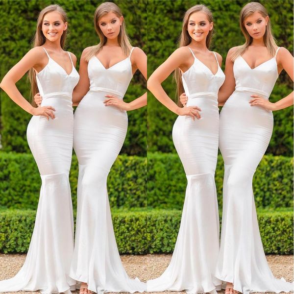 summer garden bridesmaids dresses trumpet plain satin mermaid spaghetti strap wedding guest gowns bd8908, White;pink
summer garden bridesmaids dresses trumpet plain satin mermaid spaghetti strap wedding guest gowns bd8908, White;pink