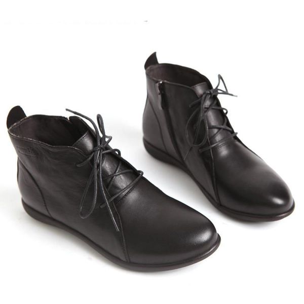 design vintage women's shoes,leather short boots, flat bottomed boots,japanese single boots, Black
design vintage women's shoes,leather short boots, flat bottomed boots,japanese single boots, Black