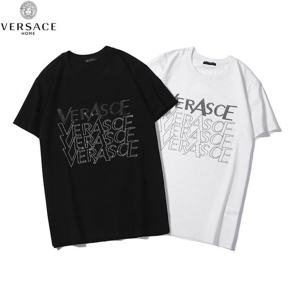 mens designer brand t shirt summer luxury clothing with letter print medusa diamond multi-line solid color, White;black 
mens designer brand t shirt summer luxury clothing with letter print medusa diamond multi-line solid color, White;black