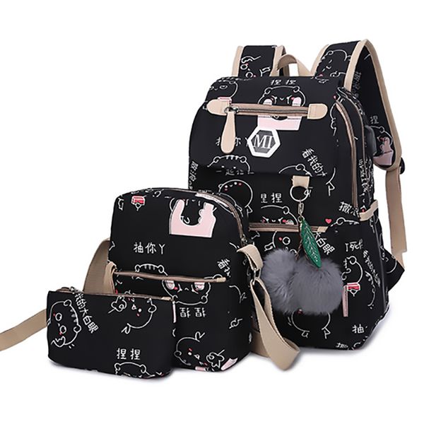 3-set school bag girls teenger student school bags for girls women backpack bagpack backbag rucksack shoulder bag 2019 t200114
3-set school bag girls teenger student school bags for girls women backpack bagpack backbag rucksack shoulder bag 2019 t200114