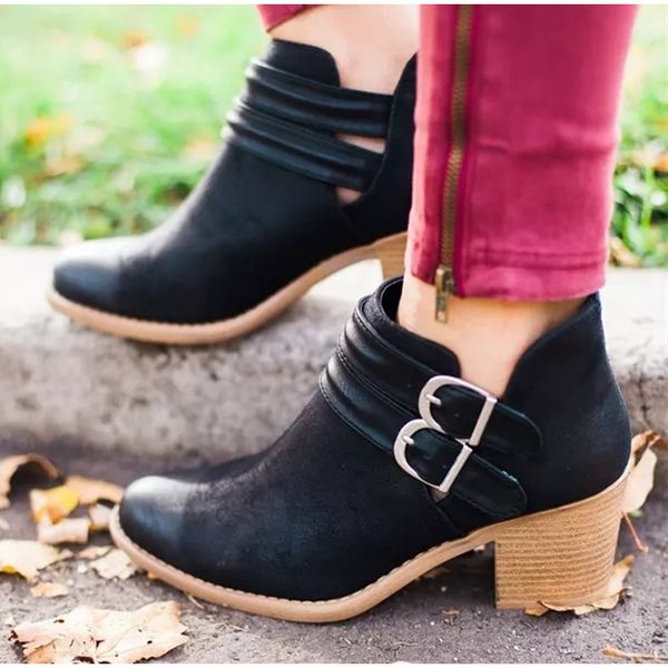 ryamag platform autumn women ankle boots plus size low heel shoes short boot female slip on wood heels casual buckle footwear, Black
ryamag platform autumn women ankle boots plus size low heel shoes short boot female slip on wood heels casual buckle footwear, Black