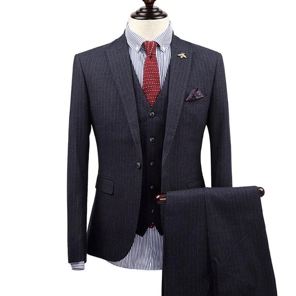 men's suits & blazers brand clothing grey striped england formal men tuxedo coat/vest/pant slim fit groom wedding prom business 3xl, White;black
men's suits & blazers brand clothing grey striped england formal men tuxedo coat/vest/pant slim fit groom wedding prom business 3xl, White;black