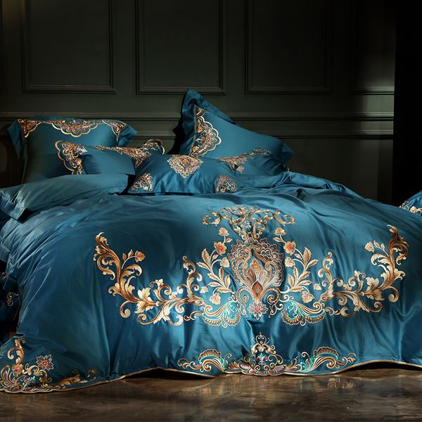 blue red purple 100s egyptian cotton gold embroidery european palace bedding set duvet cover bed sheet/linen pillowcases
blue red purple 100s egyptian cotton gold embroidery european palace bedding set duvet cover bed sheet/linen pillowcases
