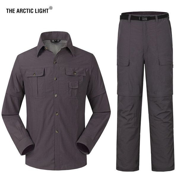 the arctic light men's outdoor quick dry trekking shirt + pants suit removable hiking camping fishing clothes, Gray;blue
the arctic light men's outdoor quick dry trekking shirt + pants suit removable hiking camping fishing clothes, Gray;blue
