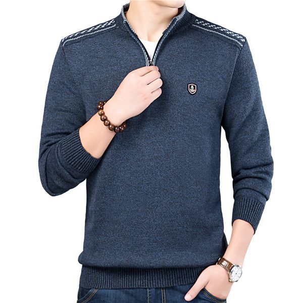 2019 new men sweaters thick warm winter zipper sweater cashmere wool sweaters man casual knit long sleeve stand collar pullover, White;black
2019 new men sweaters thick warm winter zipper sweater cashmere wool sweaters man casual knit long sleeve stand collar pullover, White;black