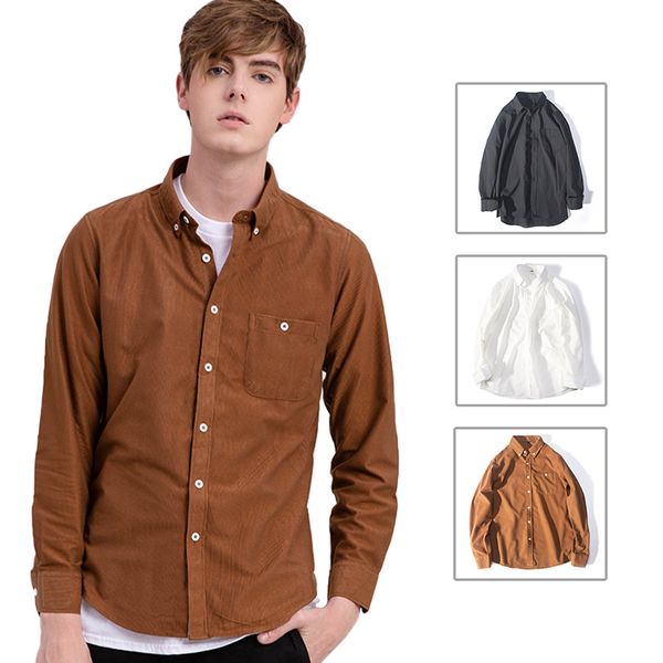 men's casual shirts autumn dress corduroy shirt korean version of self-cultivation fashion student black and white lapel, White;black
men's casual shirts autumn dress corduroy shirt korean version of self-cultivation fashion student black and white lapel, White;black