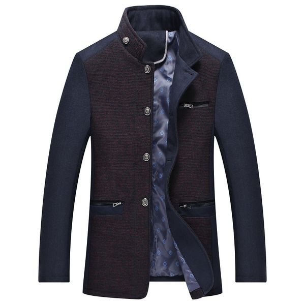 autumn & winter new style warm men's woolen jacket men's middle-aged business mid-length stand collar woolen jacket mixed colors, Black
autumn & winter new style warm men's woolen jacket men's middle-aged business mid-length stand collar woolen jacket mixed colors, Black