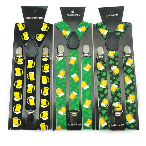 men women suspenders for trousers pants holder brand design mix yellow beer glass cup green leaf braces strap 3 clips elastic, Black;white
men women suspenders for trousers pants holder brand design mix yellow beer glass cup green leaf braces strap 3 clips elastic, Black;white