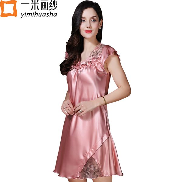 new winter satin sleepwear women night wear sleeve v-neck lace women's night shirts home dress chemise de nuit, Black;red
new winter satin sleepwear women night wear sleeve v-neck lace women's night shirts home dress chemise de nuit, Black;red