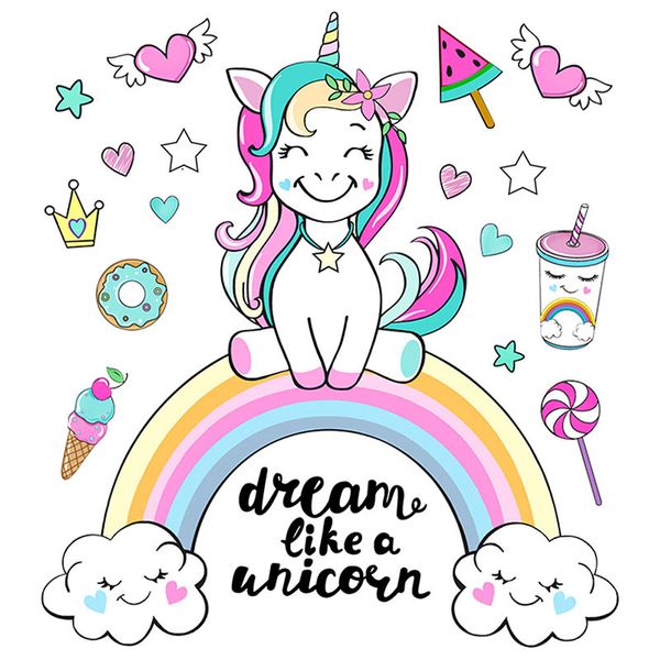 

colorful unicorn rainbow wall stickers dream like a unicorn quote wall art decal for kids room girls bedroom nursery decor