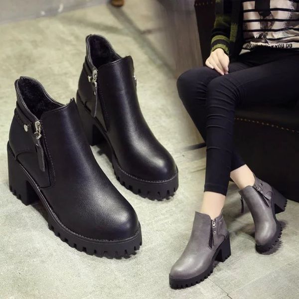 round toe lace up boots shoes chunky heel booties ladies luxury designer martins for women bootee woman 2019 low heels booties, Black
round toe lace up boots shoes chunky heel booties ladies luxury designer martins for women bootee woman 2019 low heels booties, Black