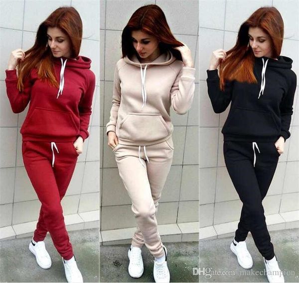 сплошной цвет женская tracksuit спорт с капюшоном длинные рукава женщины двухкусочный нарядах повседневная одежда женщин, Gray 
сплошной цвет женская tracksuit спорт с капюшоном длинные рукава женщины двухкусочный нарядах повседневная одежда женщин, Gray
