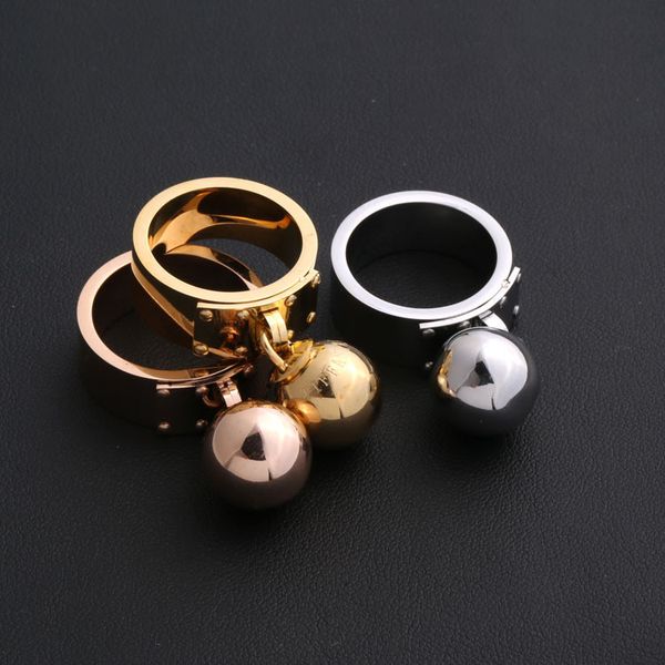 luxury designer round ball brand ring men and women style couple rings luxury designer jewelry women rings stainless steel, Silver