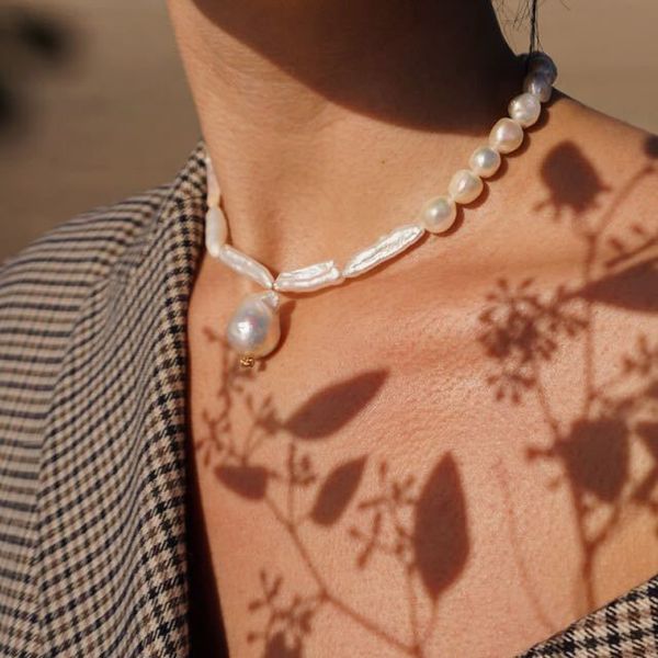 elegant baroque large pearl pendant choker necklace for women statement irregular freshwater pearl beads necklaces chokers, Golden;silver
elegant baroque large pearl pendant choker necklace for women statement irregular freshwater pearl beads necklaces chokers, Golden;silver