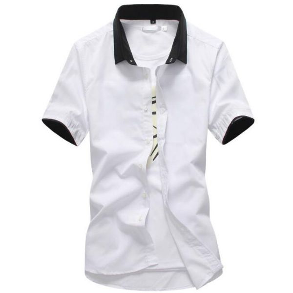 pure color men's casual lapel shirt 2019 new men's casual short-sleeved shirt, White;black
pure color men's casual lapel shirt 2019 new men's casual short-sleeved shirt, White;black