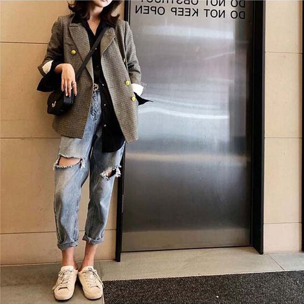 fall 2019 new style fashionable retro suit with holes jeans two-piece set fashion hong kong style suit, White
fall 2019 new style fashionable retro suit with holes jeans two-piece set fashion hong kong style suit, White