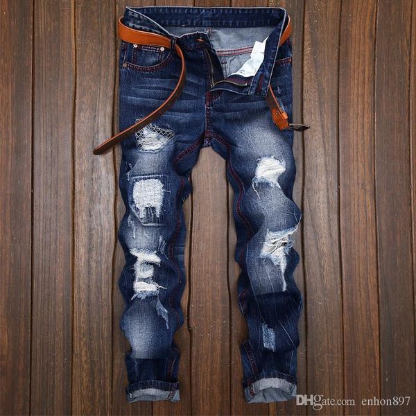 french style fashion men's jeans blue color skinny fit spliced ripped jeans high street destroyed biker men mj018
french style fashion men's jeans blue color skinny fit spliced ripped jeans high street destroyed biker men mj018