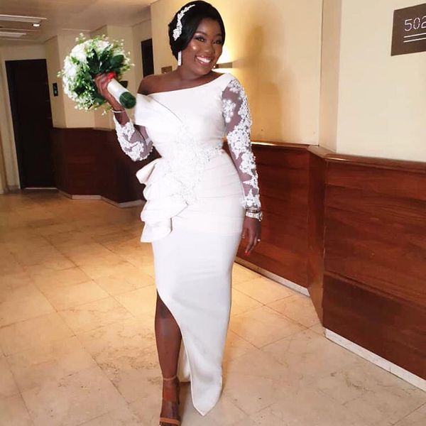 aso ebi arabic lace short prom dresses sheath long sleeves side split formal party gowns evening dresses custom made, Black
aso ebi arabic lace short prom dresses sheath long sleeves side split formal party gowns evening dresses custom made, Black