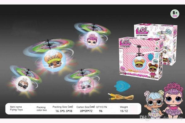 

rc helicopter rc infrared induction 96pcs/lot lol four styles aircraft ball flying kids toys led toys