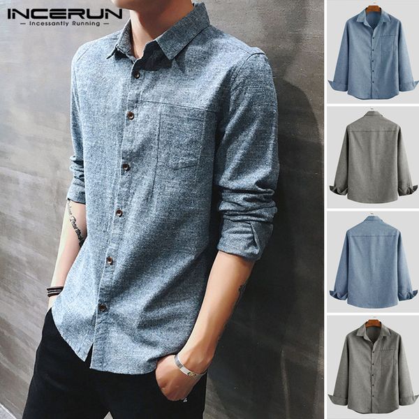 incerun 2020 men long sleeve button solid color shirts turn-down collar chic blouse casual business shirt streetwear s-5xl, White;black
incerun 2020 men long sleeve button solid color shirts turn-down collar chic blouse casual business shirt streetwear s-5xl, White;black