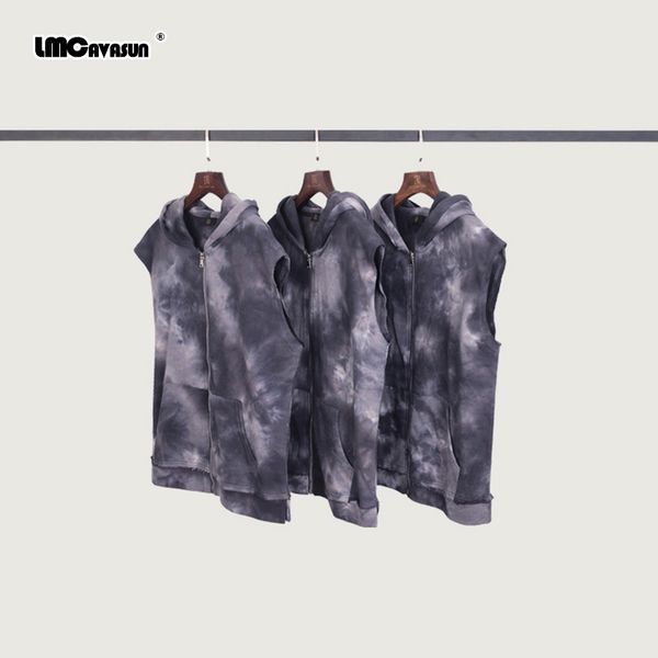 lmc/ grey tie-dye sleeveless hoodie spring distressing sweatshirt thin terry cotton streetwear, White
lmc/ grey tie-dye sleeveless hoodie spring distressing sweatshirt thin terry cotton streetwear, White