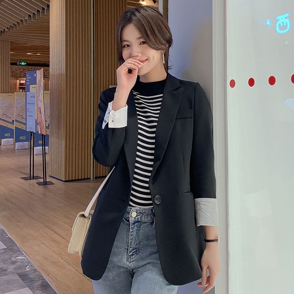 s-2xl spring korean plaid long blazer coat women 2019 fashion loose suit coat jacket women work office outfit lady jaket femme, White;black
s-2xl spring korean plaid long blazer coat women 2019 fashion loose suit coat jacket women work office outfit lady jaket femme, White;black