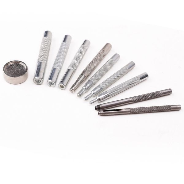 10 pieces of tool set 10 / 12.5 / 15/17mm leather handbags metal fix snap tool